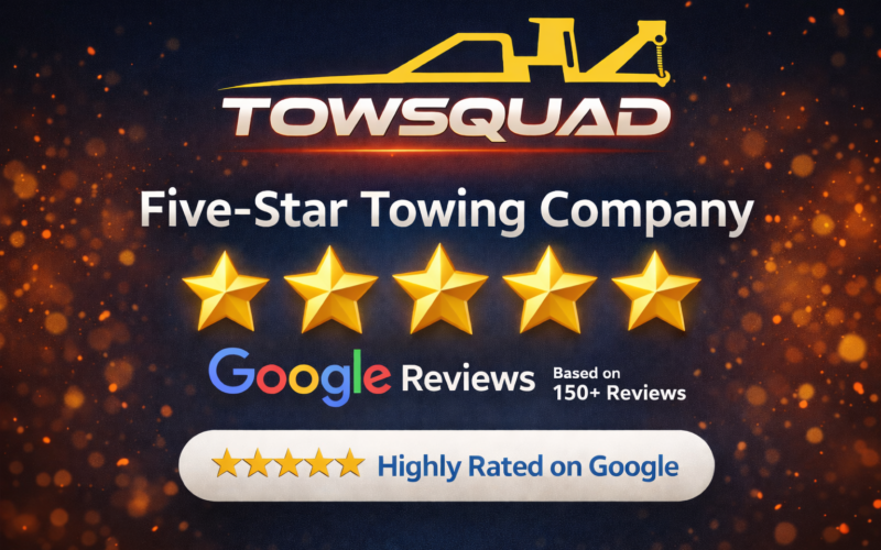 TowSquad Five-Star Towing Company Google Reviews Rating