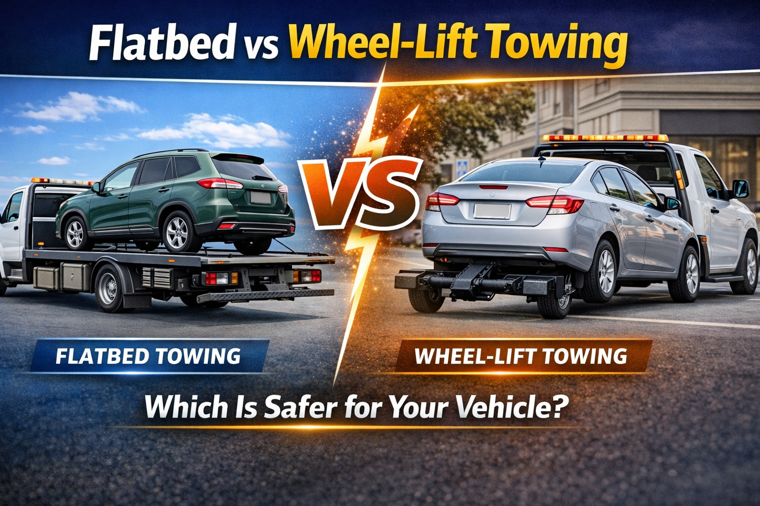 Towing Methods Flatbed vs Wheel-Lift Towing: Which Is Safer for Your Vehicle?