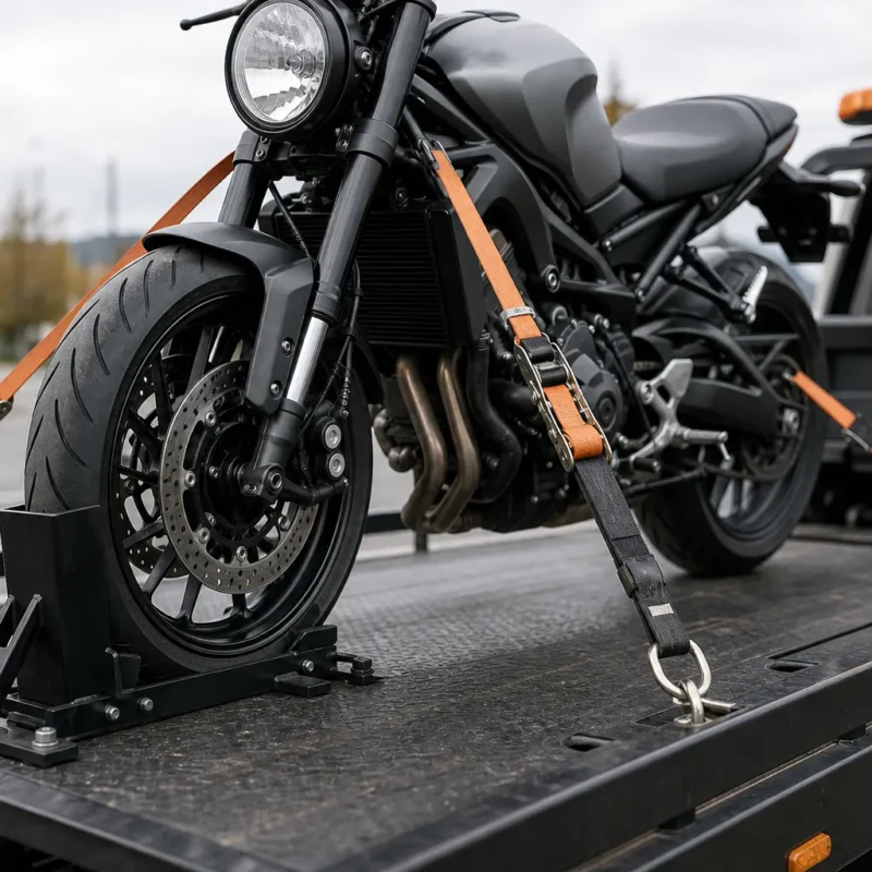 motorcycle flatbed towing